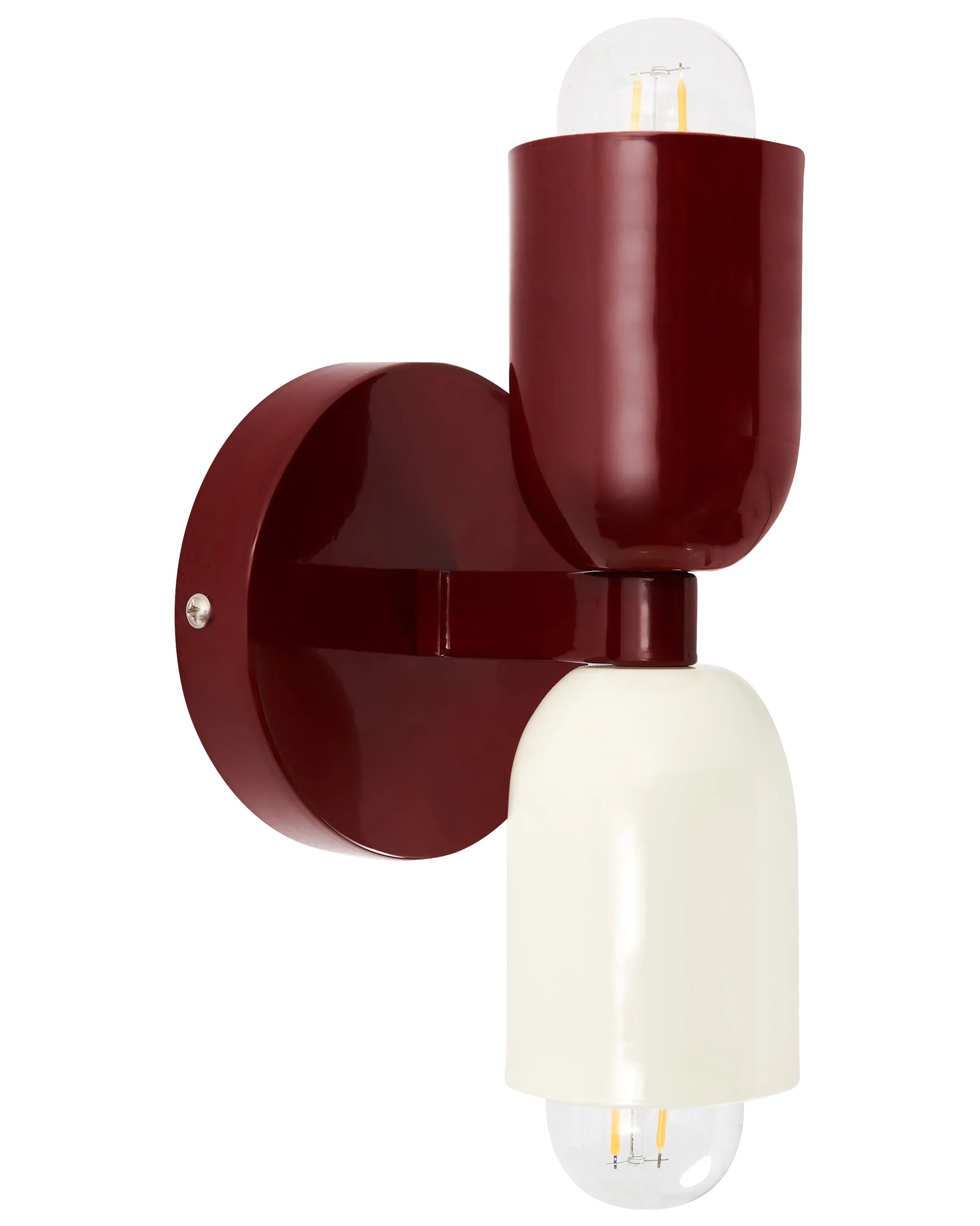  Set Of 2 Wall Lamps TOPI Metal Red