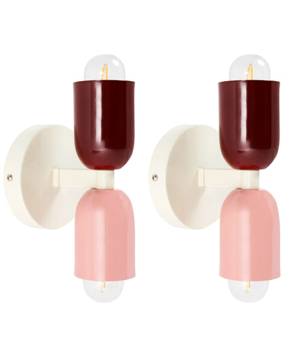  Set Of 2 Wall Lamps TOPI Metal Multicolour