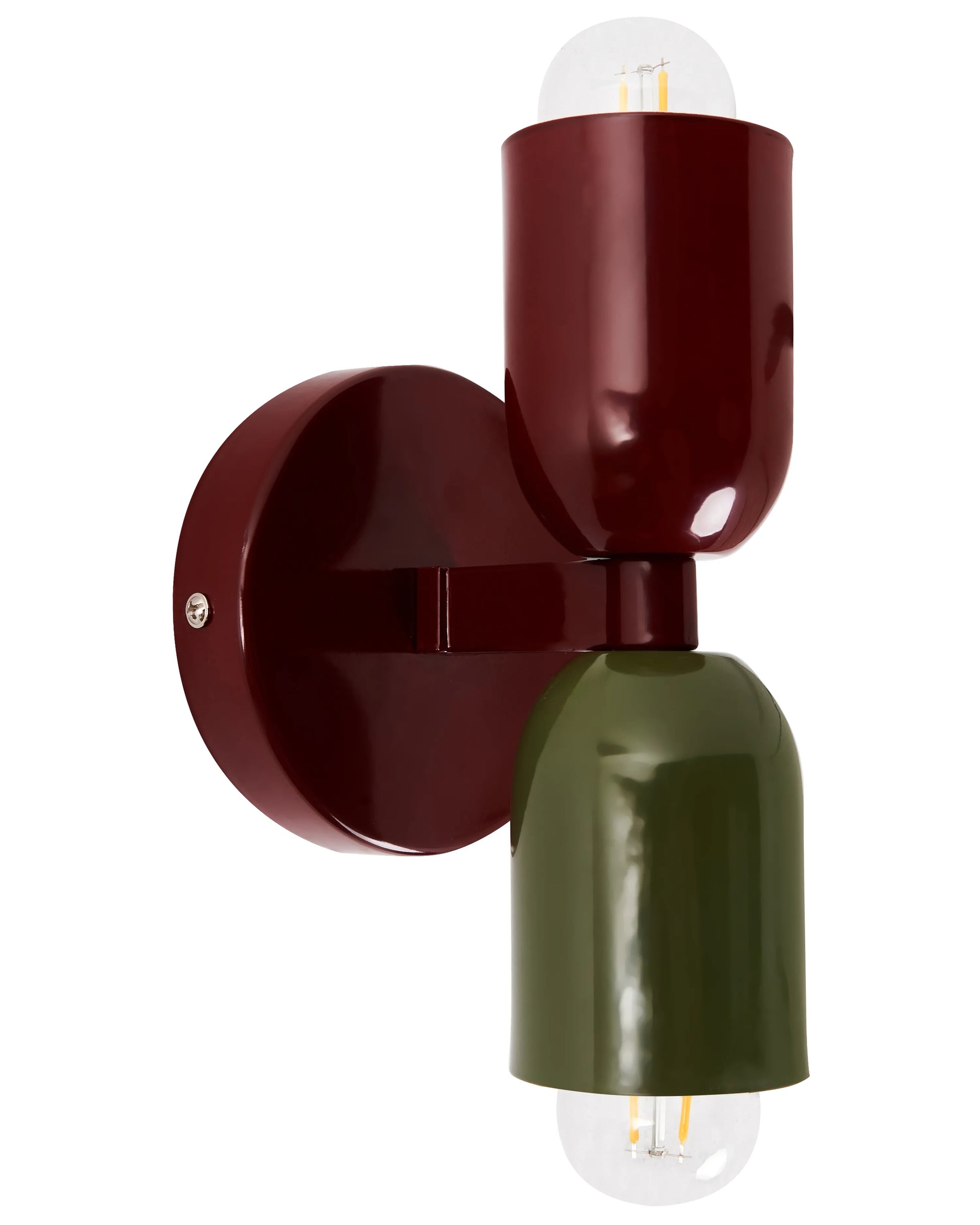  Set Of 2 Wall Lamps TOPI Metal Red/ Green