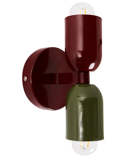  Set Of 2 Wall Lamps TOPI Metal Red/ Green