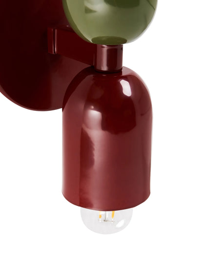  Set Of 2 Wall Lamps TOPI Metal Red/ Green