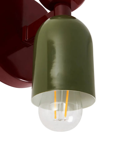  Set Of 2 Wall Lamps TOPI Metal Red/ Green