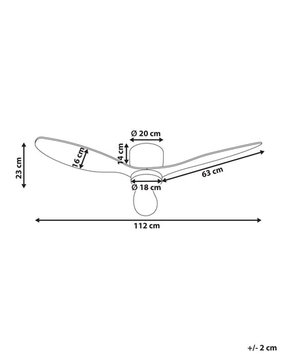  Ceiling Fan With Light VEMBAR With Remote LED Light Brown