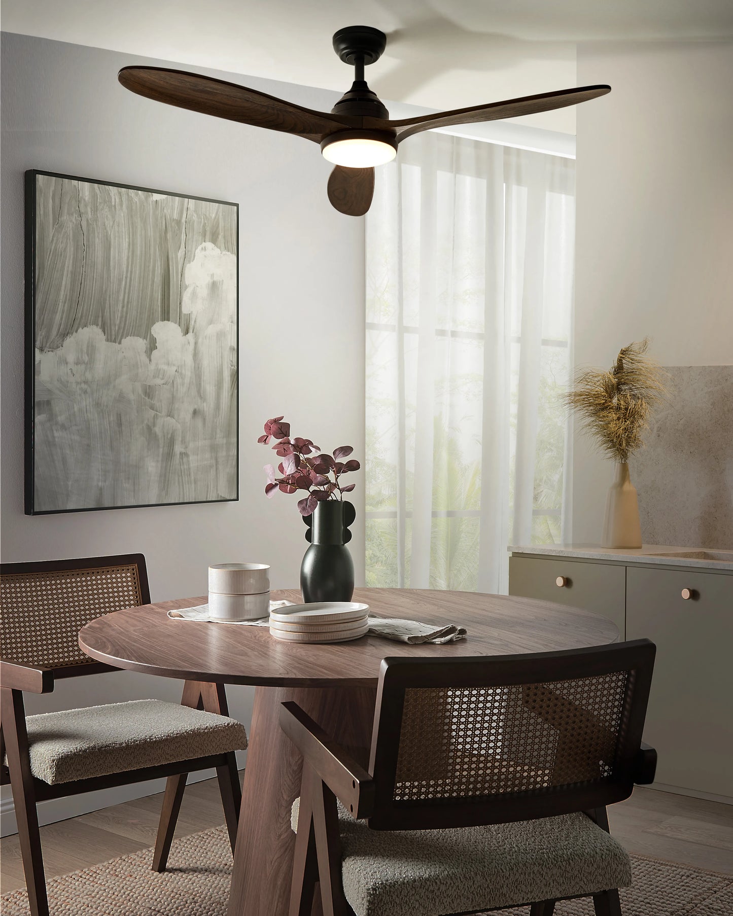  Ceiling Fan With Light MOYARwith Remote LED Dark Brown
