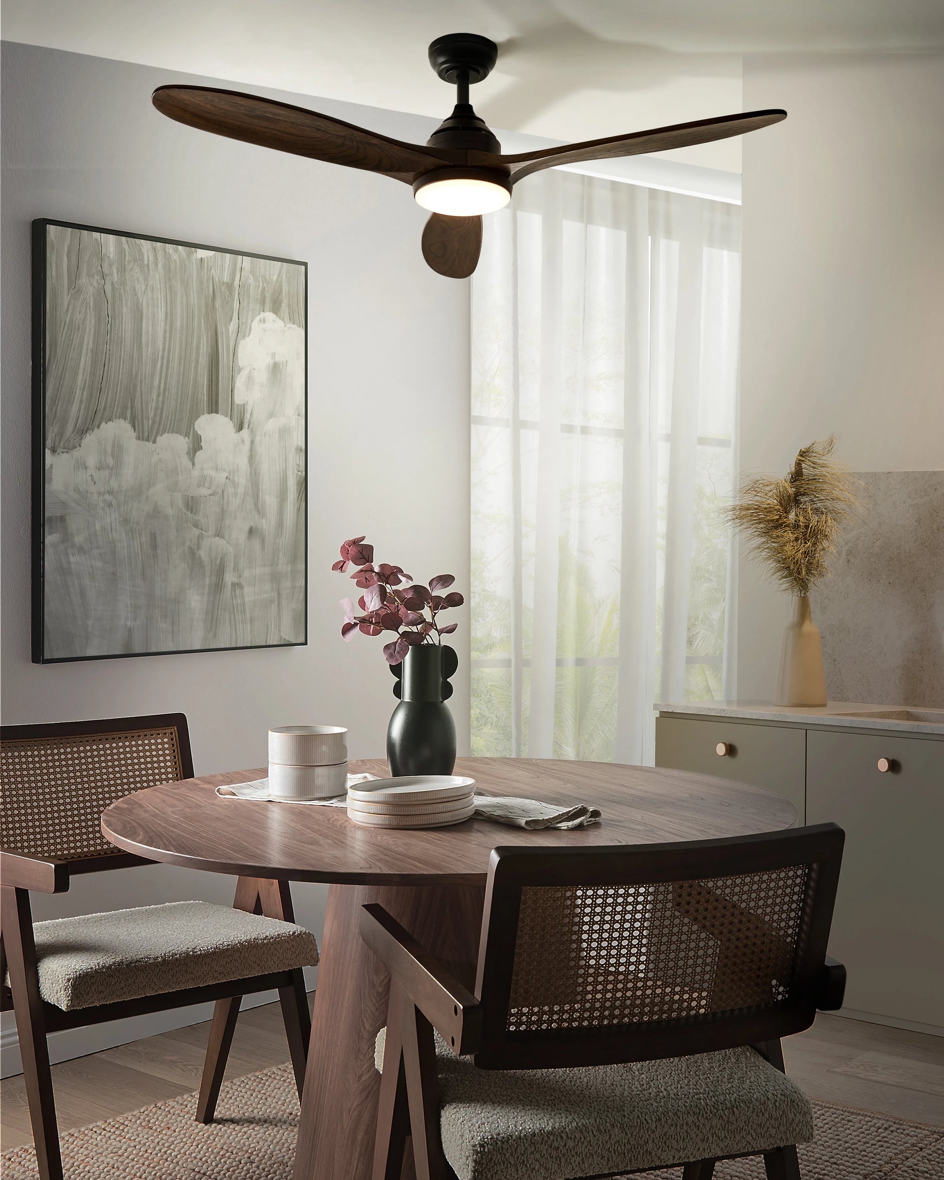  Ceiling Fan With Light MOYARwith Remote LED Dark Brown