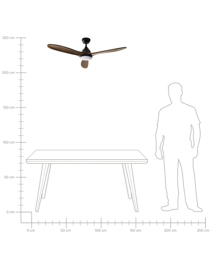  Ceiling Fan With Light MOYARwith Remote LED Dark Brown