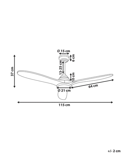  Ceiling Fan With Light MOYARwith Remote LED Dark Brown