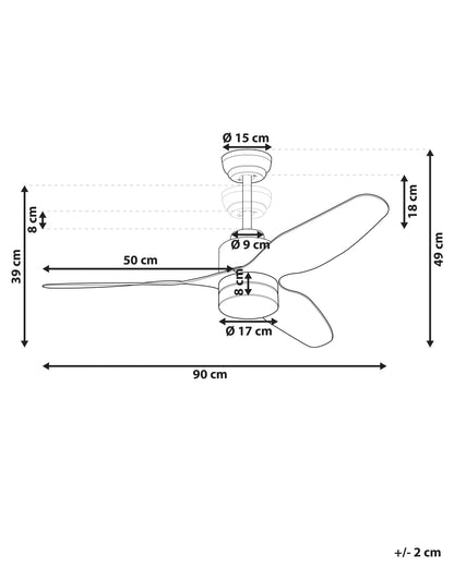 Ceiling Fan With Light ANDERSON With Remote LED Light Brown