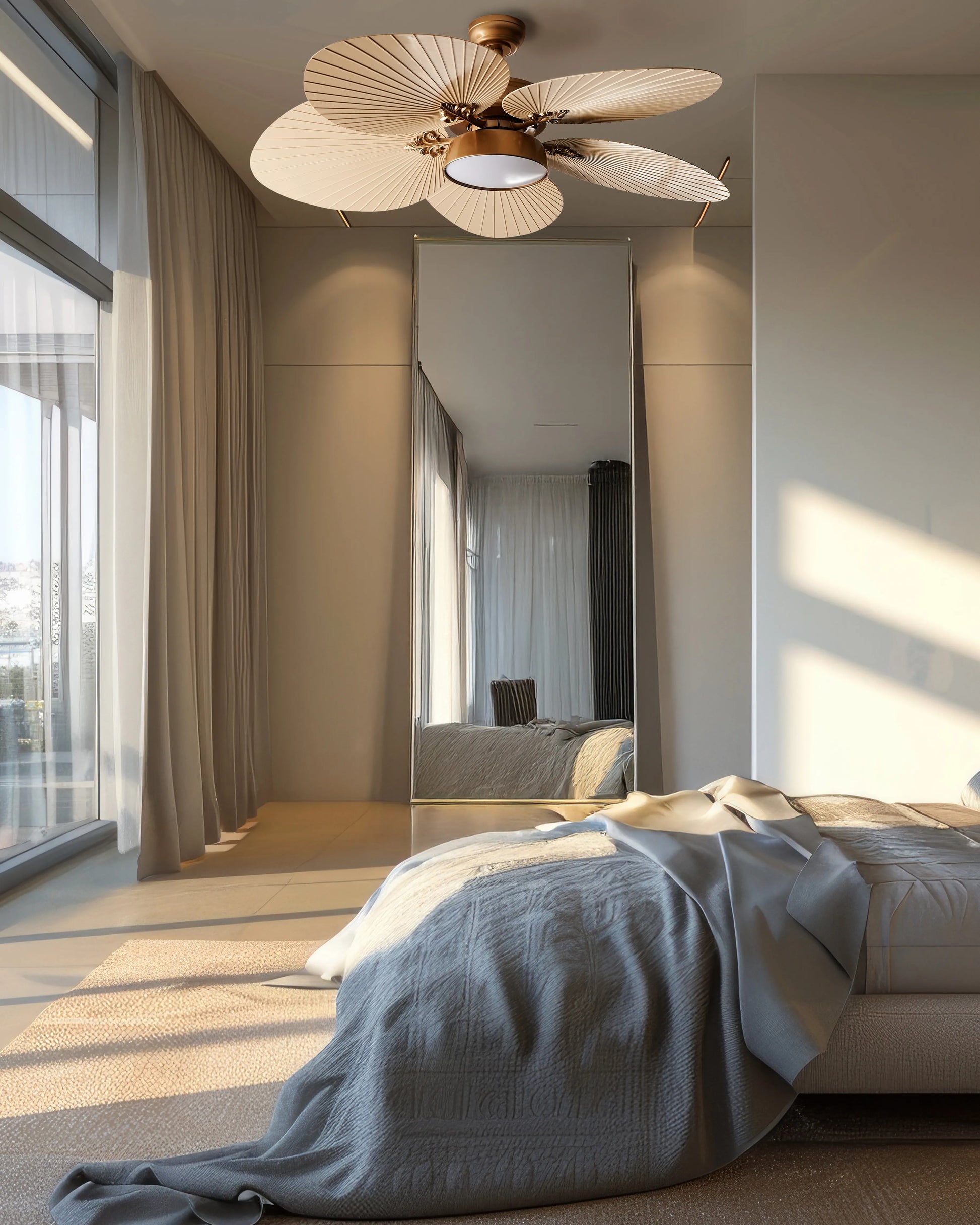  Ceiling Fan With Light BORMEJO With Remote LED Gold