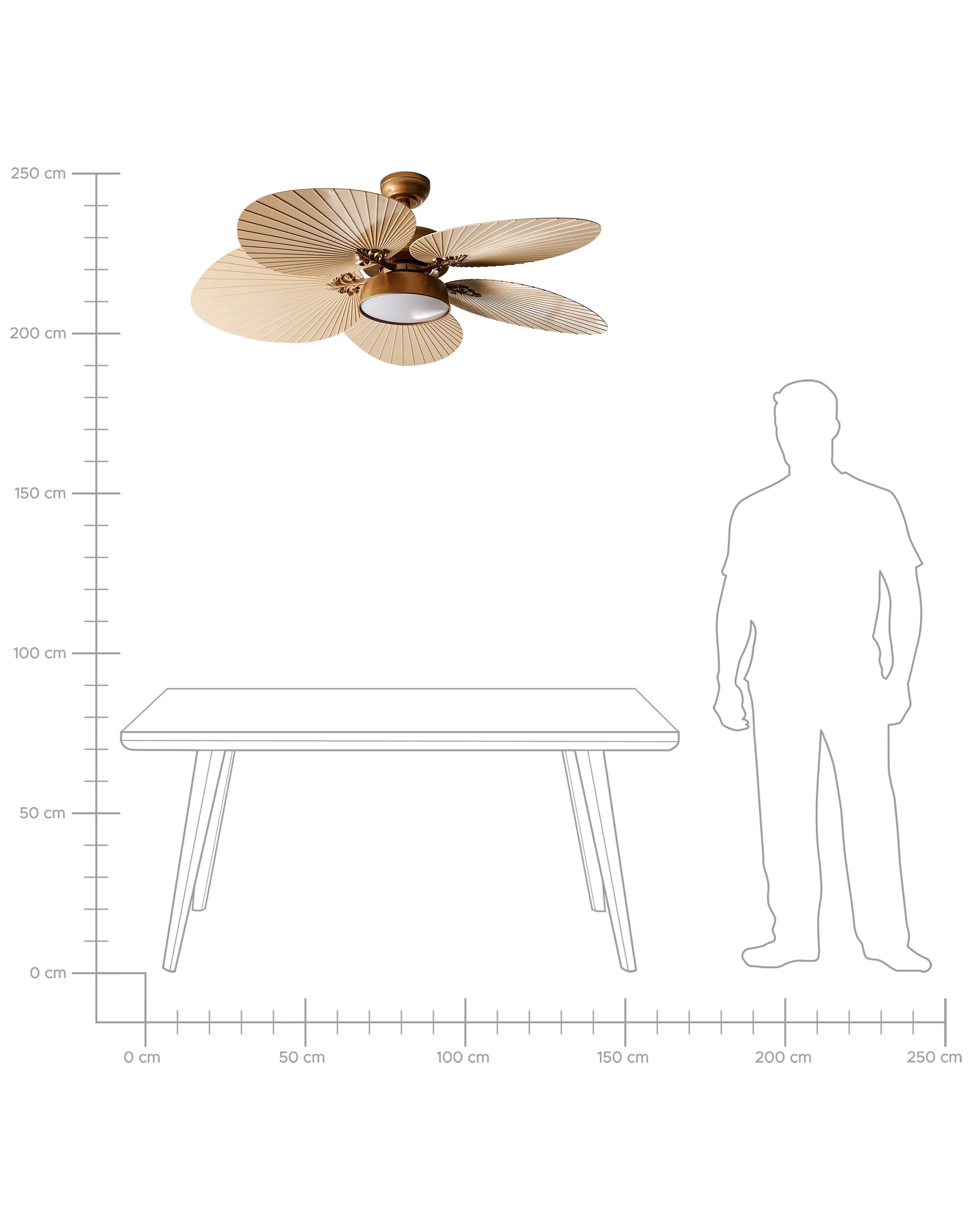  Ceiling Fan With Light BORMEJO With Remote LED Gold