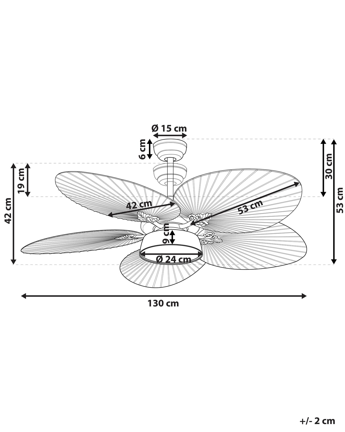  Ceiling Fan With Light BORMEJO With Remote LED Gold