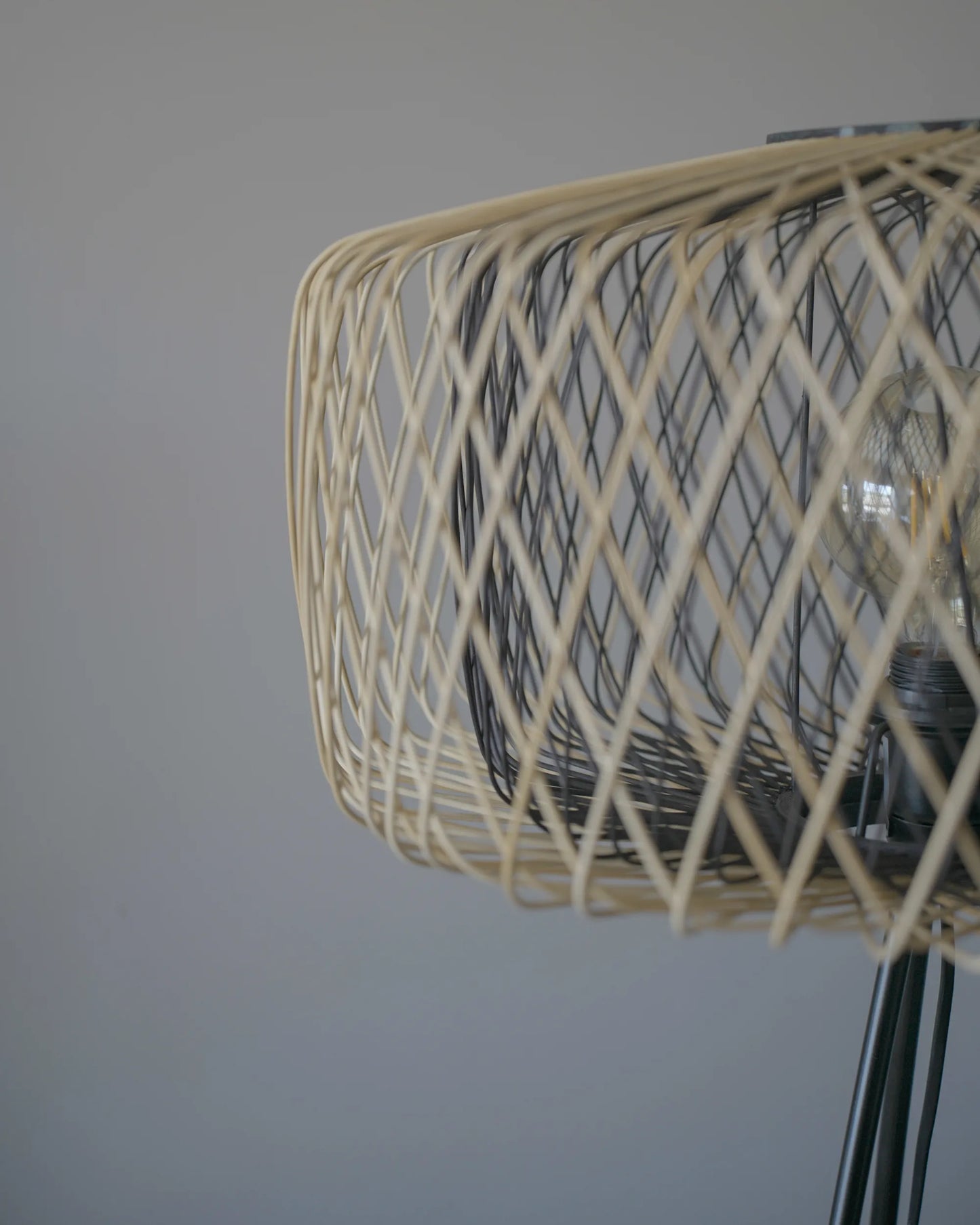  Floor Lamp JAVARI Bamboo Wood Brown/ Black