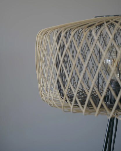  Floor Lamp JAVARI Bamboo Wood Brown/ Black