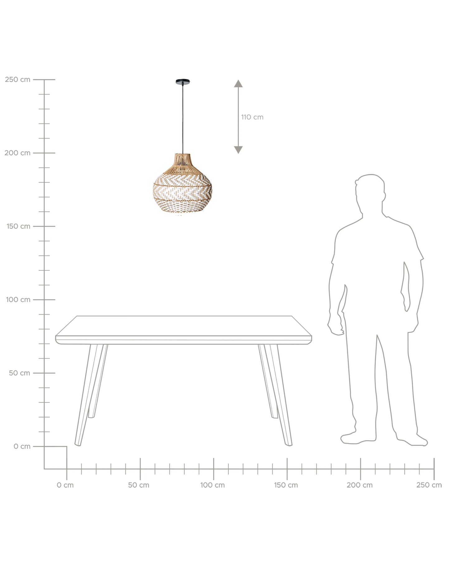  Pendant Lamp YAUCO Rattan White