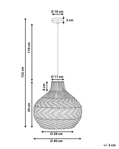  Pendant Lamp YAUCO Rattan White