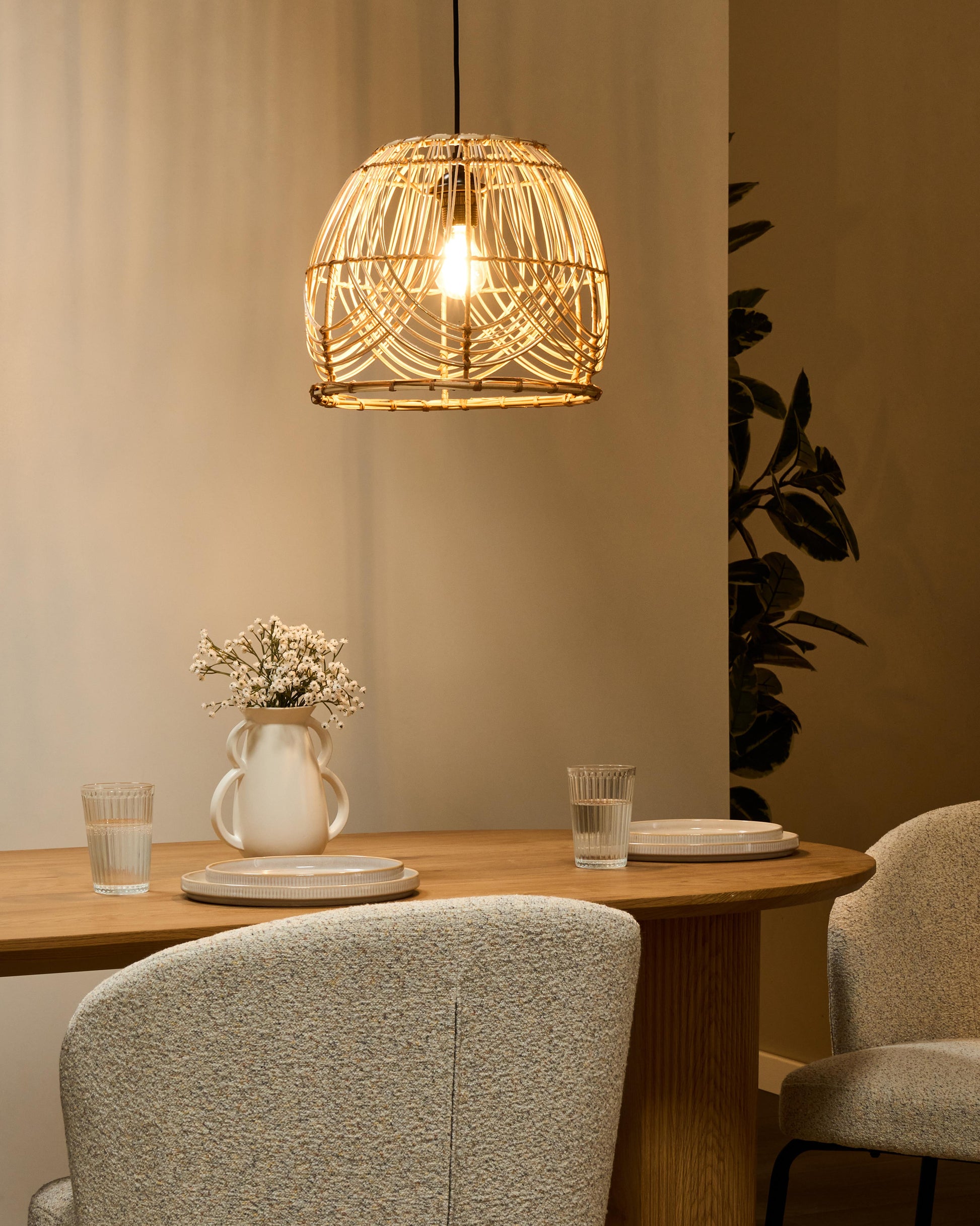  Pendant Lamp POSTRERO Rattan Natural