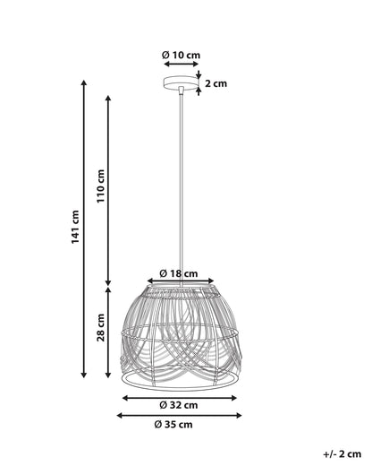  Pendant Lamp POSTRERO Rattan Natural